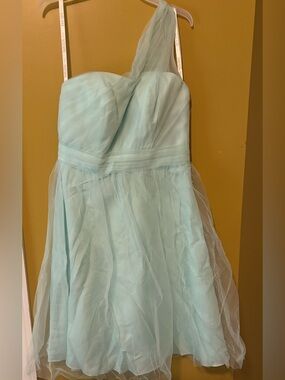 Bold Mint Green One-Shoulder Tulle Dress (Size 2)(David’s Bridal)(NWT)